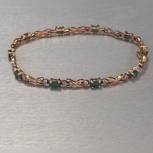 14k gold Emerald & Diamond Bracelet